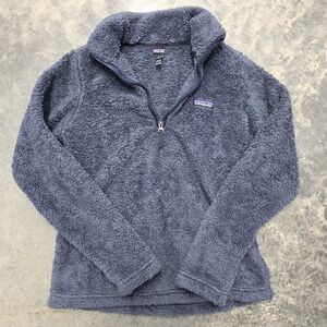 Patagonia Women's Small Grey Fuzzy Fleece 1/2 Zip Pullover Jacket Soft